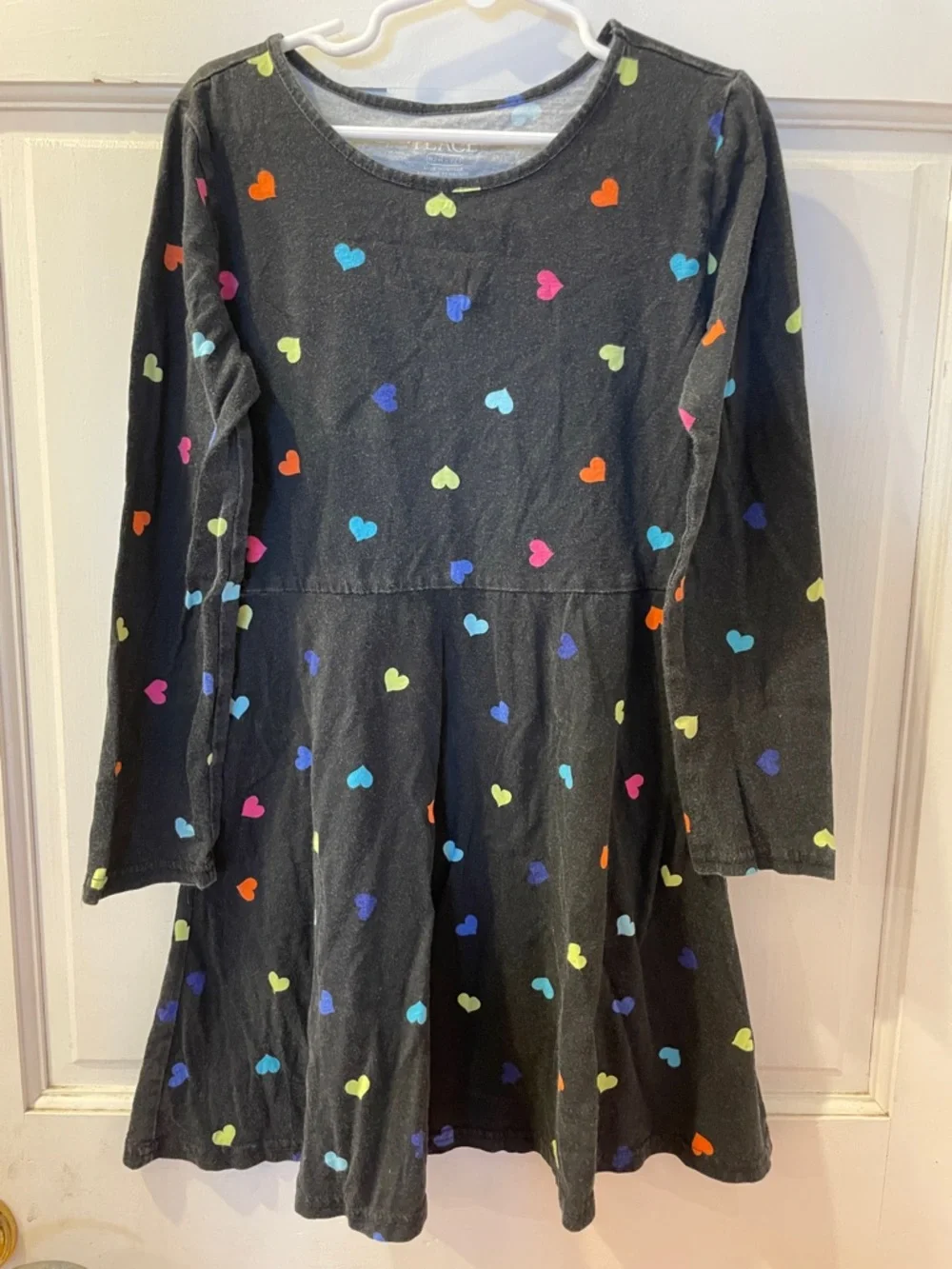 The Children's Place Black Long-Sleeve Heart Print Dress - Picture 1 of 2